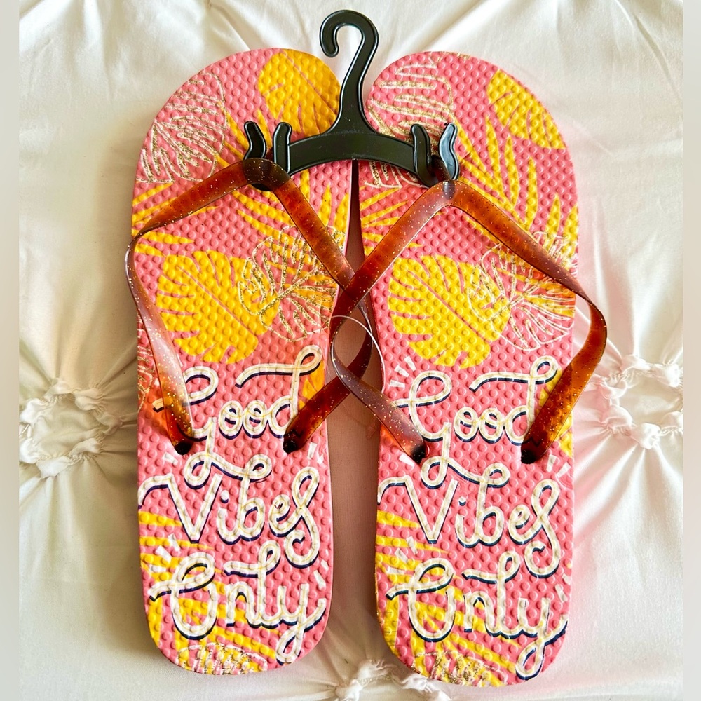 Tropical “Good Vibes Only” Sandals